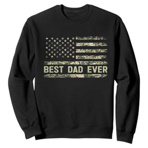 Best Dad Ever Sweatshirt Military Dad American Flag Camo TS14 Black Print Your Wear