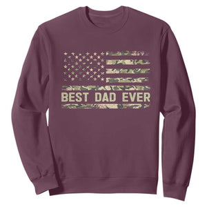 Best Dad Ever Sweatshirt Military Dad American Flag Camo TS14 Maroon Print Your Wear