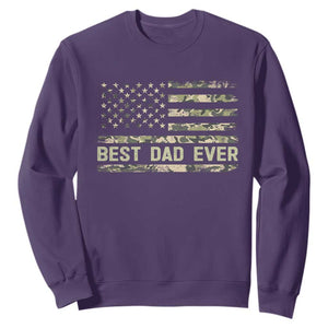 Best Dad Ever Sweatshirt Military Dad American Flag Camo TS14 Purple Print Your Wear