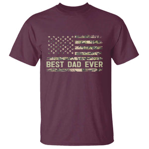 Best Dad Ever T Shirt Military Dad American Flag Camo TS14 Maroon Print Your Wear
