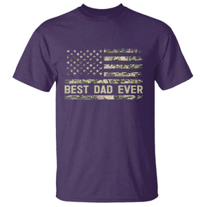 Best Dad Ever T Shirt Military Dad American Flag Camo TS14 Purple Print Your Wear