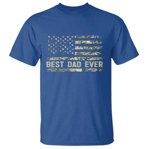 Best Dad Ever T Shirt Military Dad American Flag Camo TS14 Royal Blue Print Your Wear