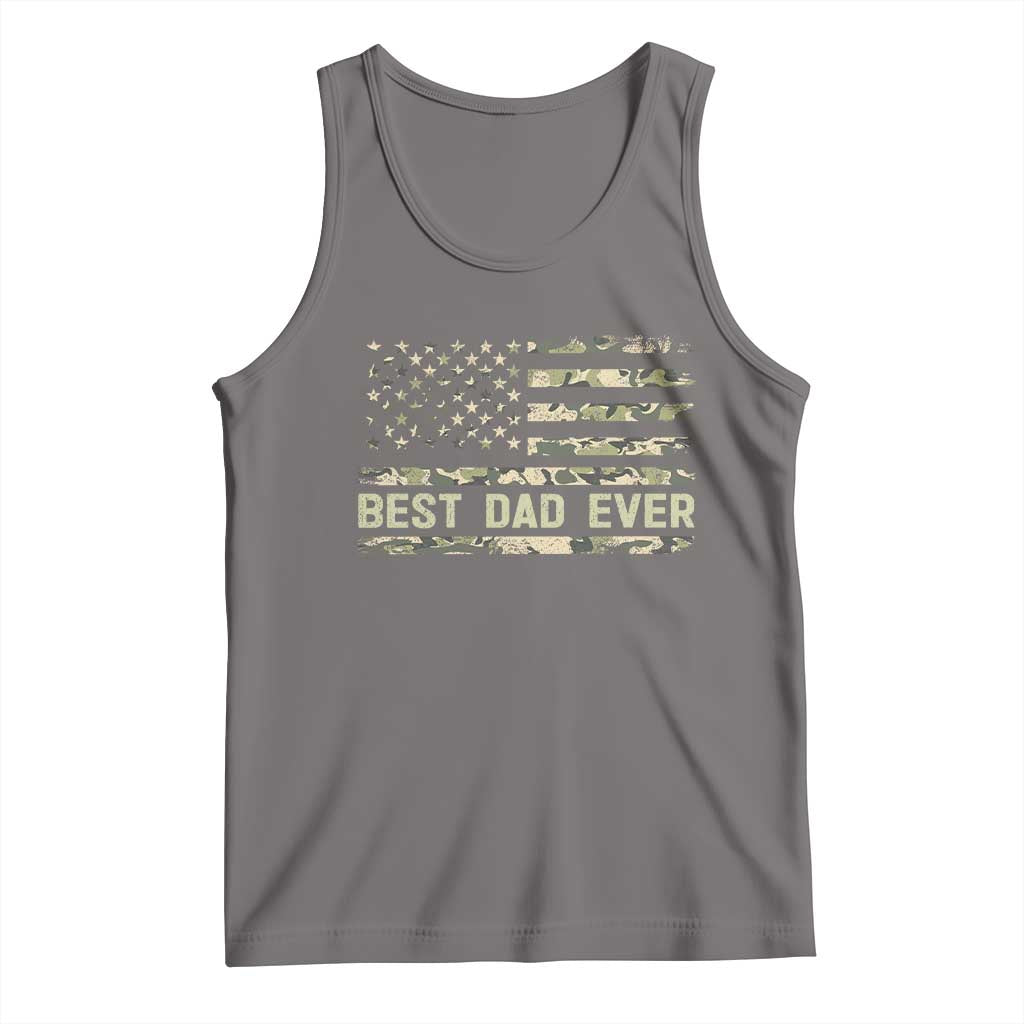 Best Dad Ever Tank Top Military Dad American Flag Camo TS14 Deep Heather Print Your Wear