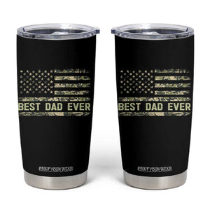 Best Dad Ever Tumbler Cup Military Dad American Flag Camo TS14 Black Print Your Wear