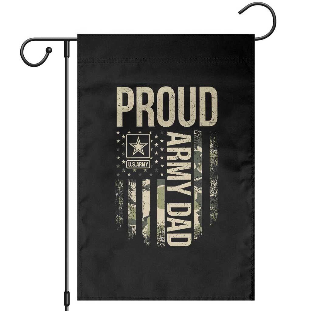 Proud Army Dad Camo American Flag Veteran Gift Garden Flag TS14 Black Print Your Wear