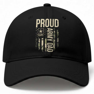 Proud Army Dad Camo American Flag Veteran Gift Baseball Cap TS14 Print Your Wear