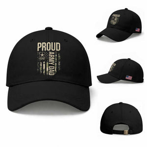 Proud Army Dad Camo American Flag Veteran Gift Baseball Cap TS14 Baseball Cap Universal Fit Black Print Your Wear