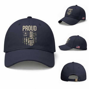 Proud Army Dad Camo American Flag Veteran Gift Baseball Cap TS14 Baseball Cap Universal Fit Navy Print Your Wear