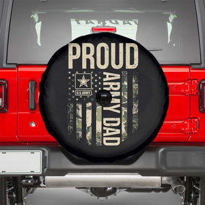 Proud Army Dad Camo American Flag Veteran Gift Spare Tire Cover TS14 Black Print Your Wear
