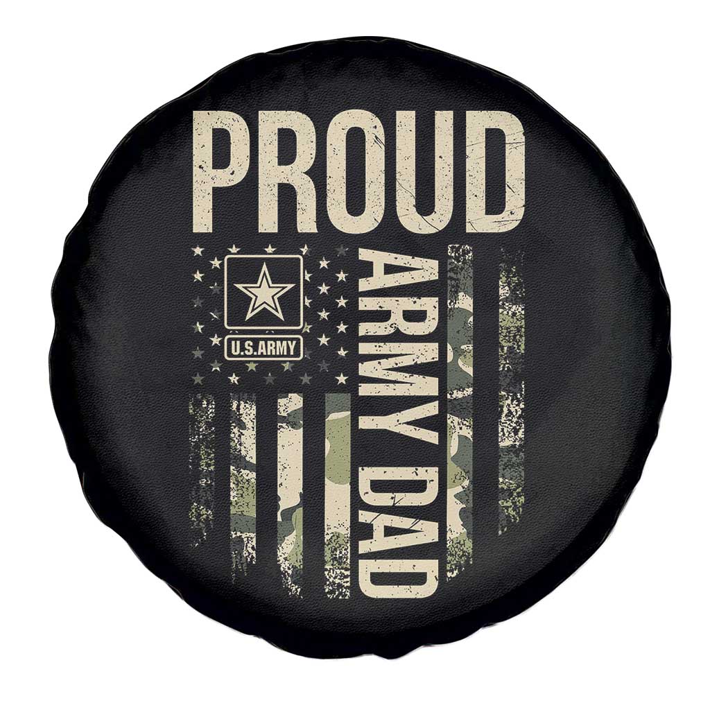 Proud Army Dad Camo American Flag Veteran Gift Spare Tire Cover TS14 Print Your Wear