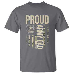 Proud Army Dad Camo American Flag Veteran Gift T Shirt TS14 Charcoal Print Your Wear