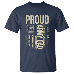 Proud Army Dad Camo American Flag Veteran Gift T Shirt TS14 Navy Print Your Wear