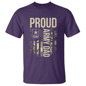 Proud Army Dad Camo American Flag Veteran Gift T Shirt TS14 Purple Print Your Wear