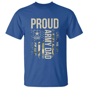 Proud Army Dad Camo American Flag Veteran Gift T Shirt TS14 Royal Blue Print Your Wear
