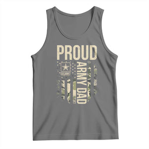 Proud Army Dad Camo American Flag Veteran Gift Tank Top TS14 Black Heather Print Your Wear