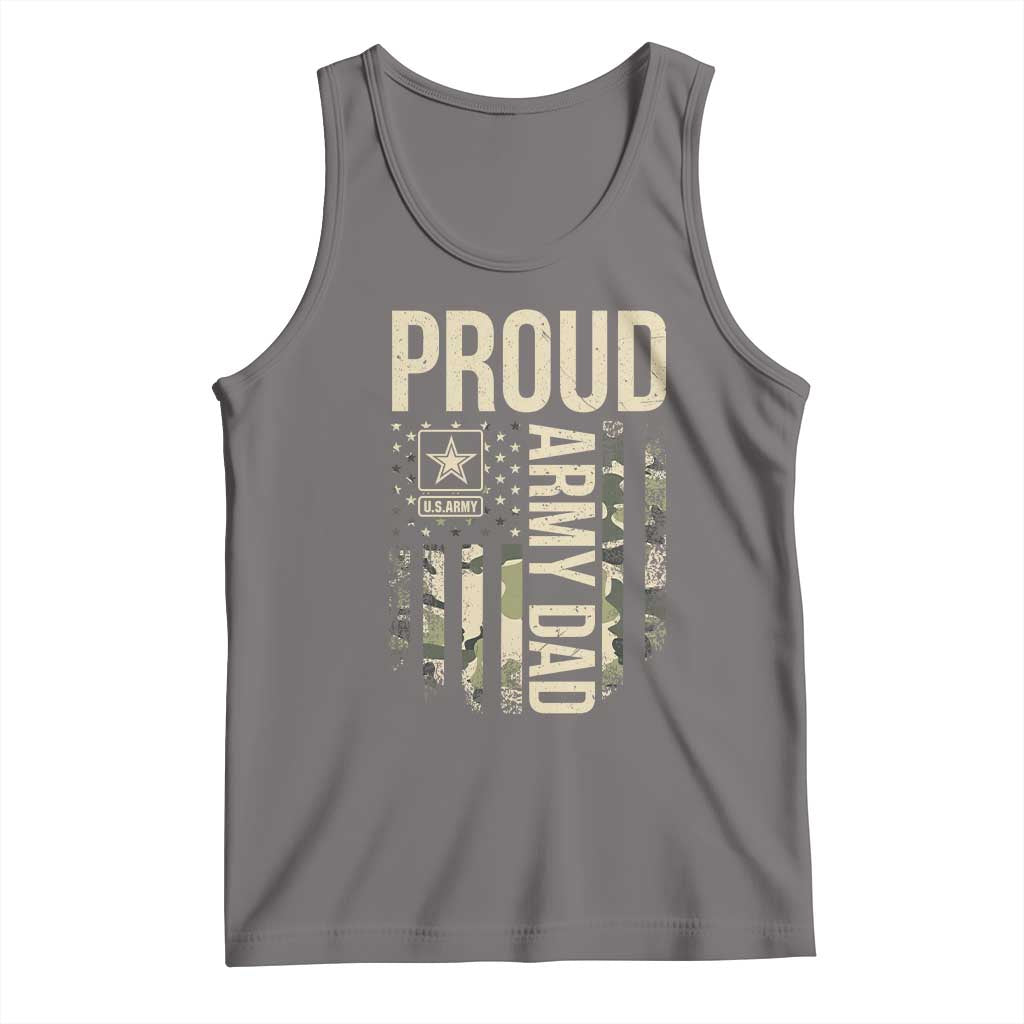 Proud Army Dad Camo American Flag Veteran Gift Tank Top TS14 Deep Heather Print Your Wear