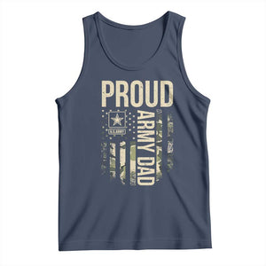 Proud Army Dad Camo American Flag Veteran Gift Tank Top TS14 Navy Print Your Wear