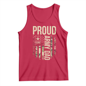 Proud Army Dad Camo American Flag Veteran Gift Tank Top TS14 Red Print Your Wear