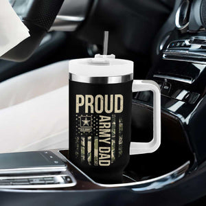 Proud Army Dad Camo American Flag Veteran Gift Tumbler With Handle TS14 Print Your Wear
