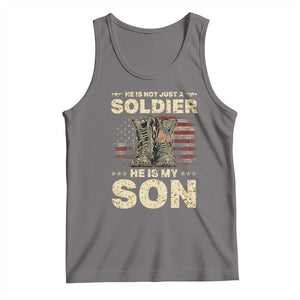 He Is Not Just A Soldier He Is My Son Tank Top Proud US Army Son TS14 Deep Heather Print Your Wear