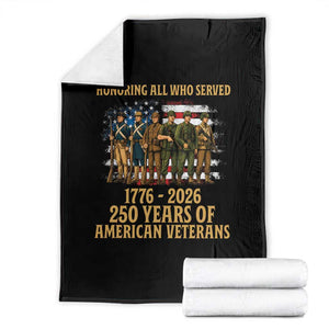 250 Years Anniversary Throw Blanket Patriotic USA Army Us Military TS14 Black Print Your Wear