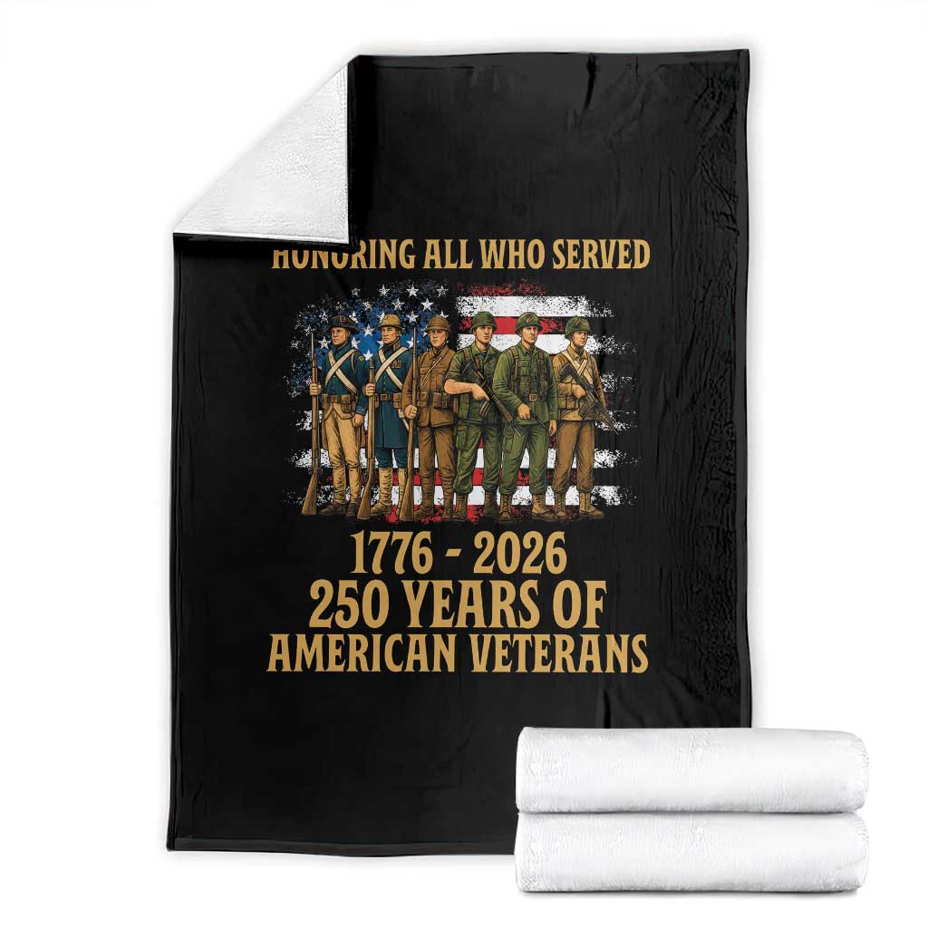 250 Years Anniversary Throw Blanket Patriotic USA Army Us Military TS14 Black Print Your Wear
