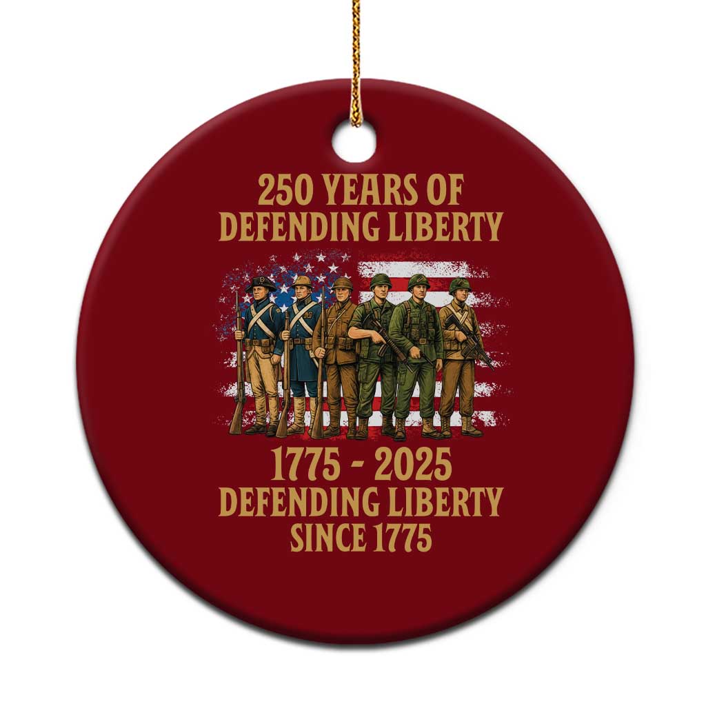 250 Years Anniversary Ceramic Ornament Patriotic USA Army Us Military TS14 1pc Red Print Your Wear