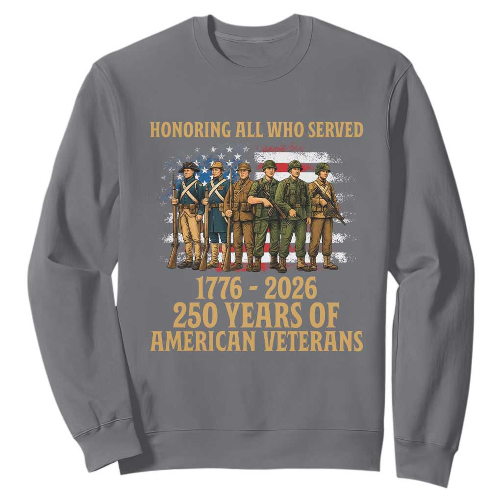 250 Years Anniversary Sweatshirt Patriotic USA Army Us Military TS14 Charcoal Print Your Wear