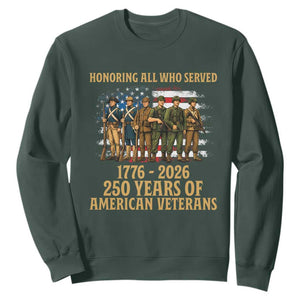 250 Years Anniversary Sweatshirt Patriotic USA Army Us Military TS14 Dark Forest Green Print Your Wear