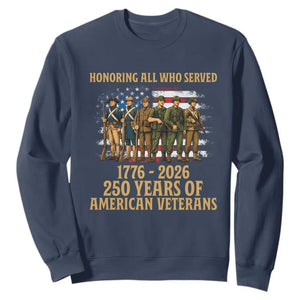 250 Years Anniversary Sweatshirt Patriotic USA Army Us Military TS14 Navy Print Your Wear