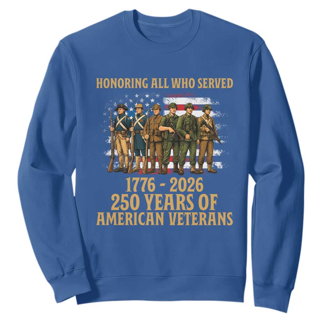 250 Years Anniversary Sweatshirt Patriotic USA Army Us Military TS14 Royal Blue Print Your Wear