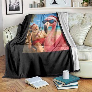 Funny Flamingo Beach Selfie Throw Blanket Christmas in July TS14 Print Your Wear