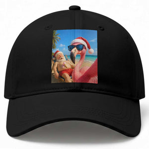 Funny Flamingo Beach Selfie Baseball Cap Christmas in July TS14 Print Your Wear