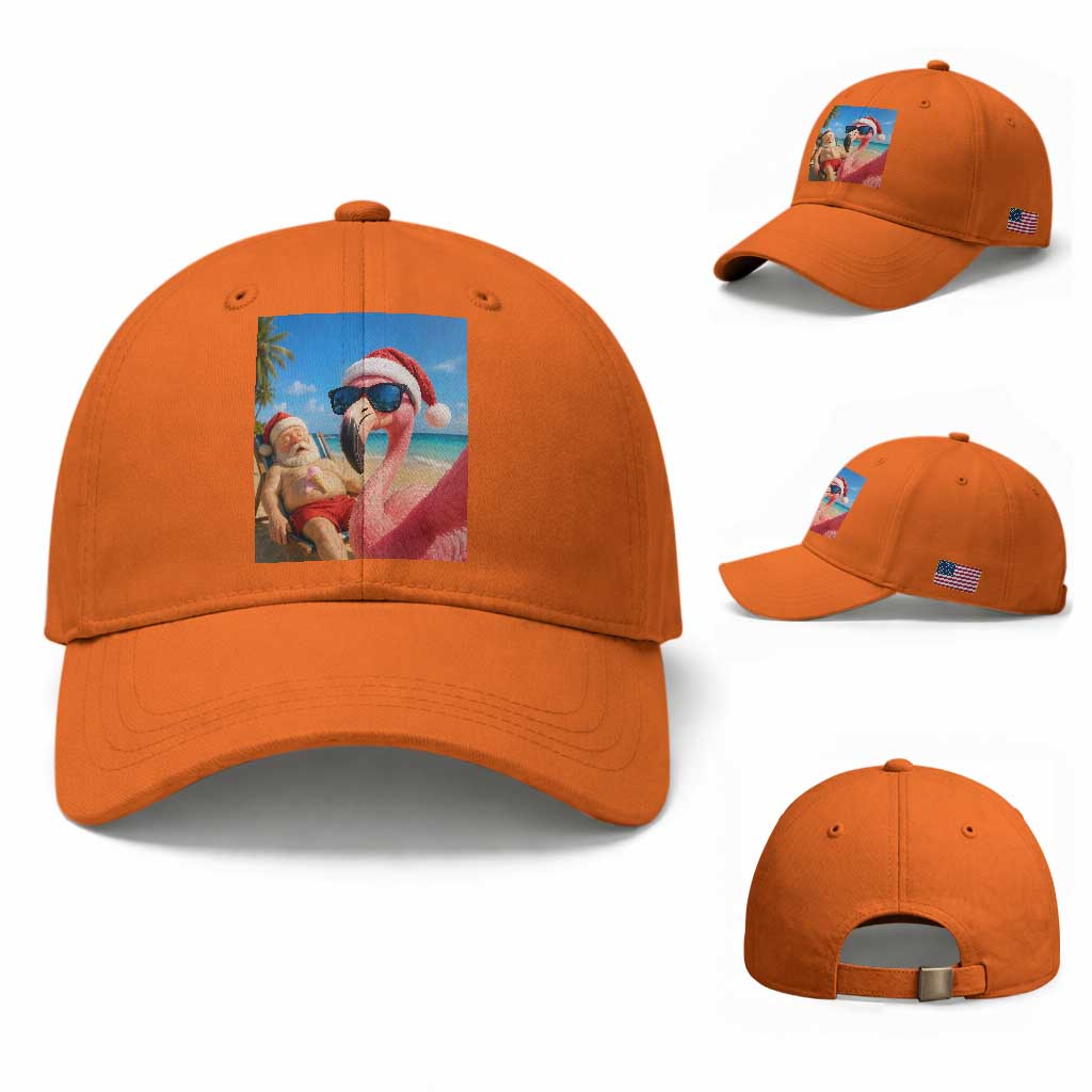 Funny Flamingo Beach Selfie Baseball Cap Christmas in July TS14 Baseball Cap Universal Fit Orange Print Your Wear