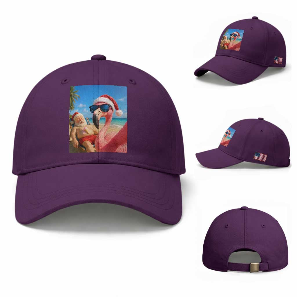 Funny Flamingo Beach Selfie Baseball Cap Christmas in July TS14 Baseball Cap Universal Fit Purple Print Your Wear