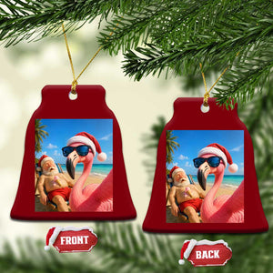 Funny Flamingo Beach Selfie Ceramic Ornament Christmas in July TS14 Print Your Wear
