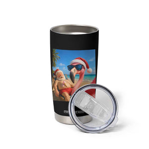 Funny Flamingo Beach Selfie Tumbler Cup Christmas in July TS14 Print Your Wear