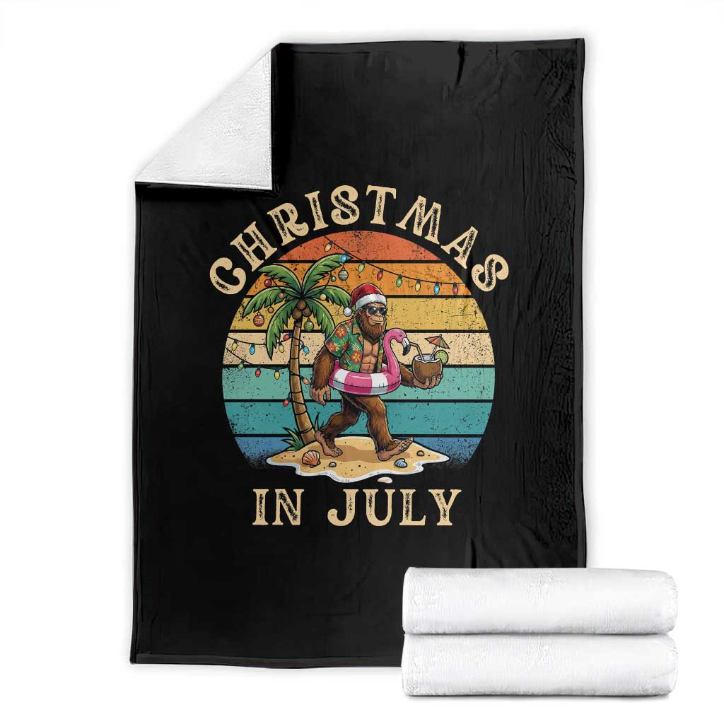 Funny Bigfoot Christmas In July Beach Vacation Throw Blanket TS14 Black Print Your Wear