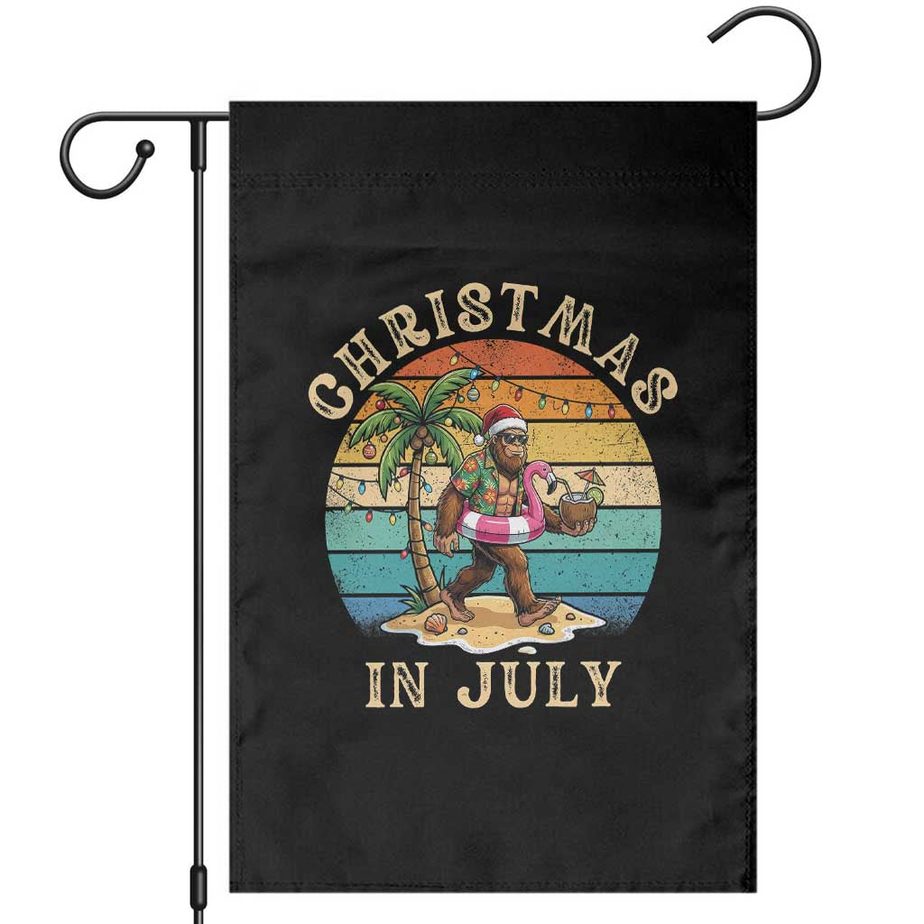 Funny Bigfoot Christmas In July Beach Vacation Garden Flag TS14 Black Print Your Wear