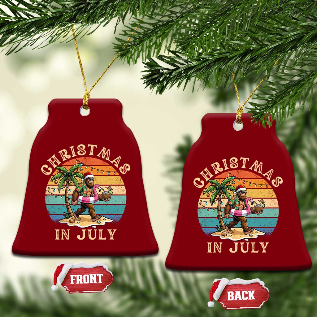 Funny Bigfoot Christmas In July Beach Vacation Ceramic Ornament TS14 Print Your Wear