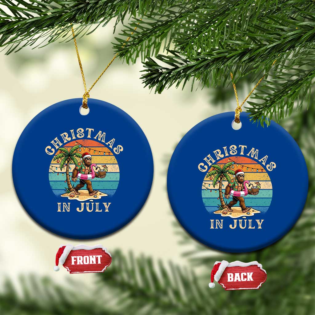 Funny Bigfoot Christmas In July Beach Vacation Ceramic Ornament TS14 1pc Blue Print Your Wear