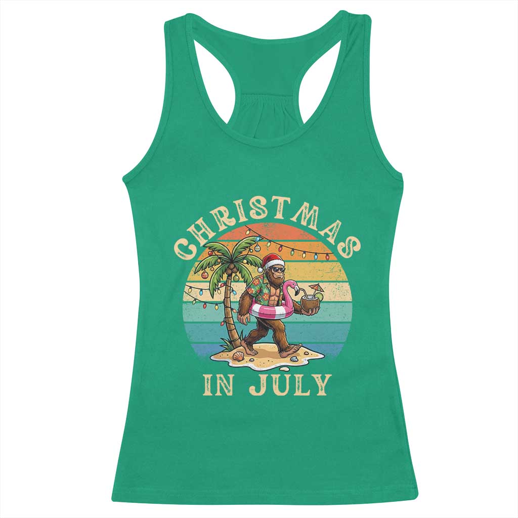 Funny Bigfoot Christmas In July Beach Vacation Racerback Tank Top TS14 Irish Green Print Your Wear