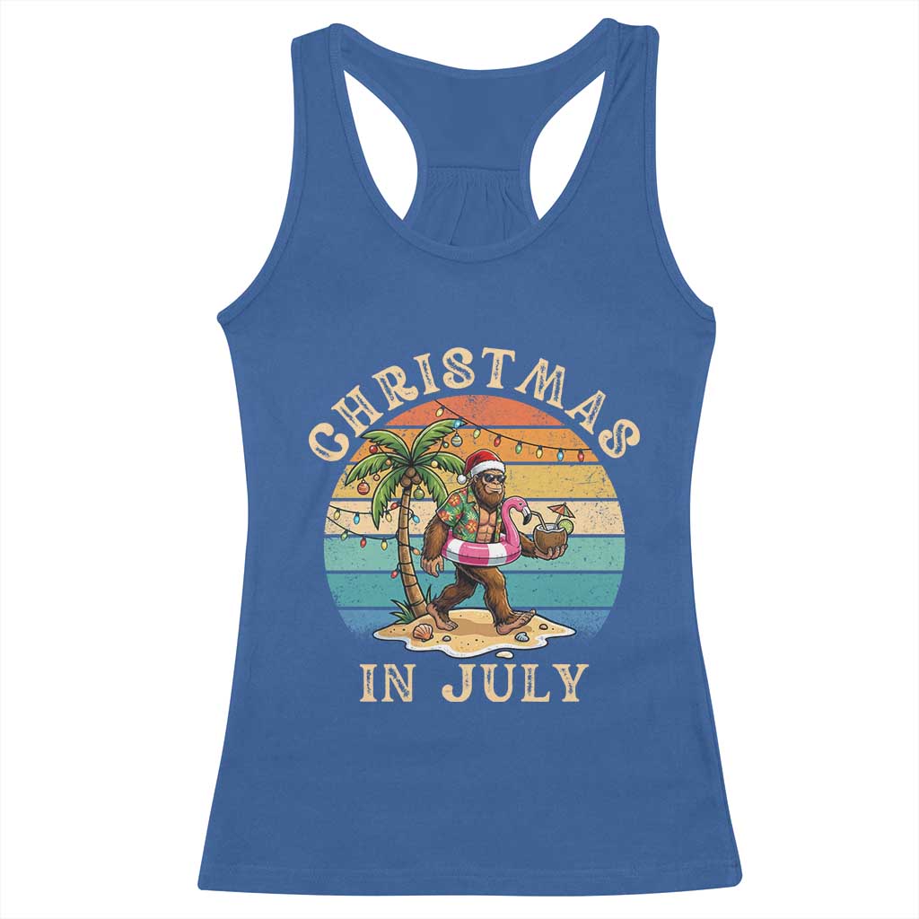 Funny Bigfoot Christmas In July Beach Vacation Racerback Tank Top TS14 Royal Blue Print Your Wear