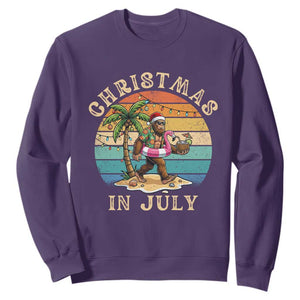 Funny Bigfoot Christmas In July Beach Vacation Sweatshirt TS14 Purple Print Your Wear