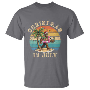 Funny Bigfoot Christmas In July Beach Vacation T Shirt TS14 Charcoal Print Your Wear