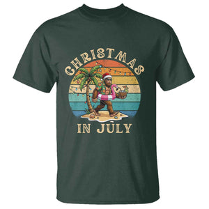 Funny Bigfoot Christmas In July Beach Vacation T Shirt TS14 Dark Forest Green Print Your Wear