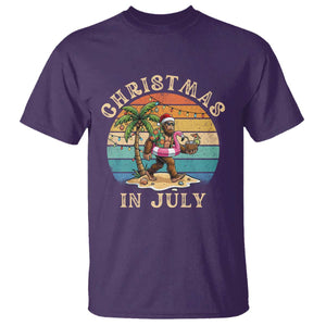 Funny Bigfoot Christmas In July Beach Vacation T Shirt TS14 Purple Print Your Wear