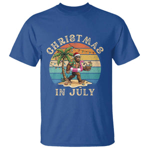 Funny Bigfoot Christmas In July Beach Vacation T Shirt TS14 Royal Blue Print Your Wear