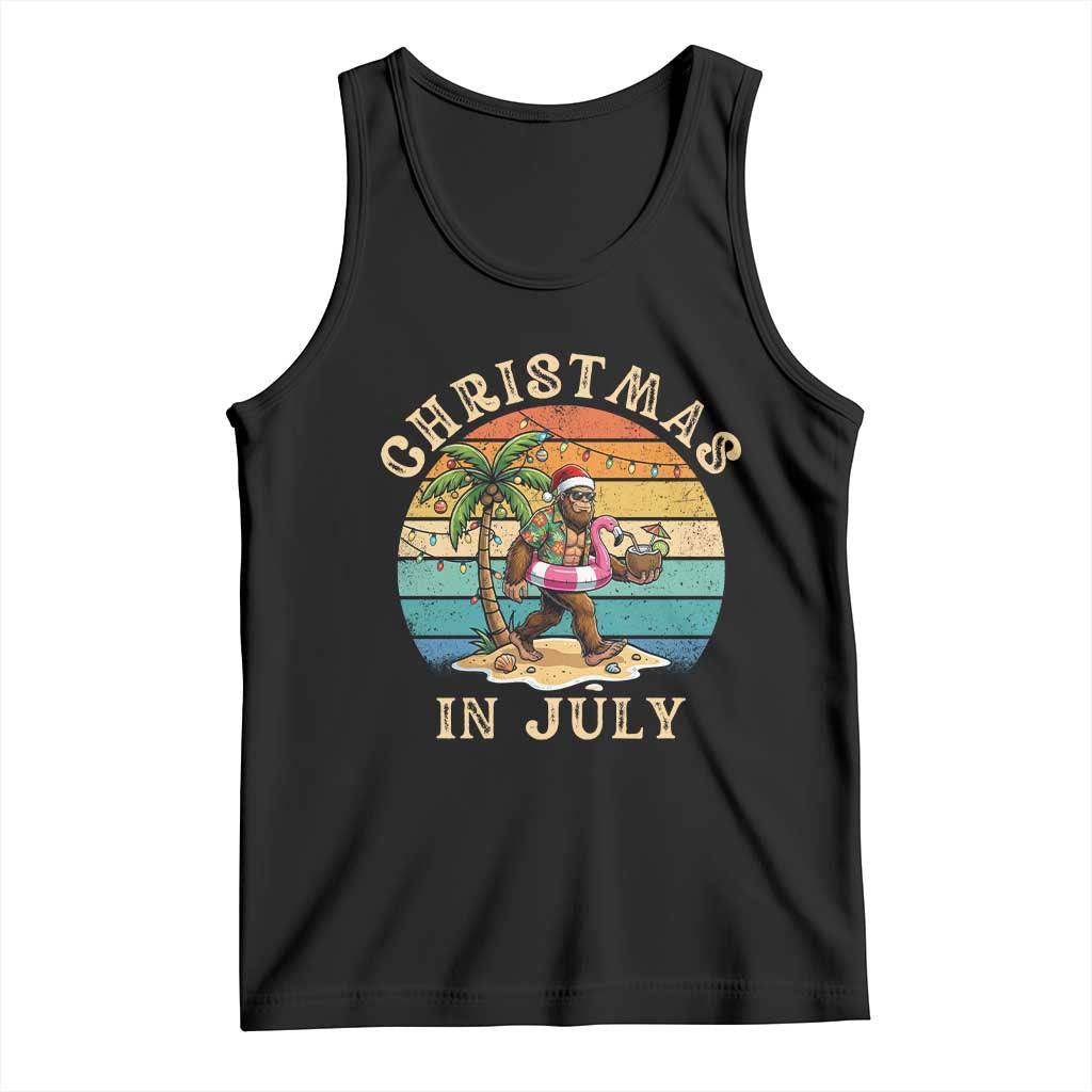 Funny Bigfoot Christmas In July Beach Vacation Tank Top TS14 Black Print Your Wear
