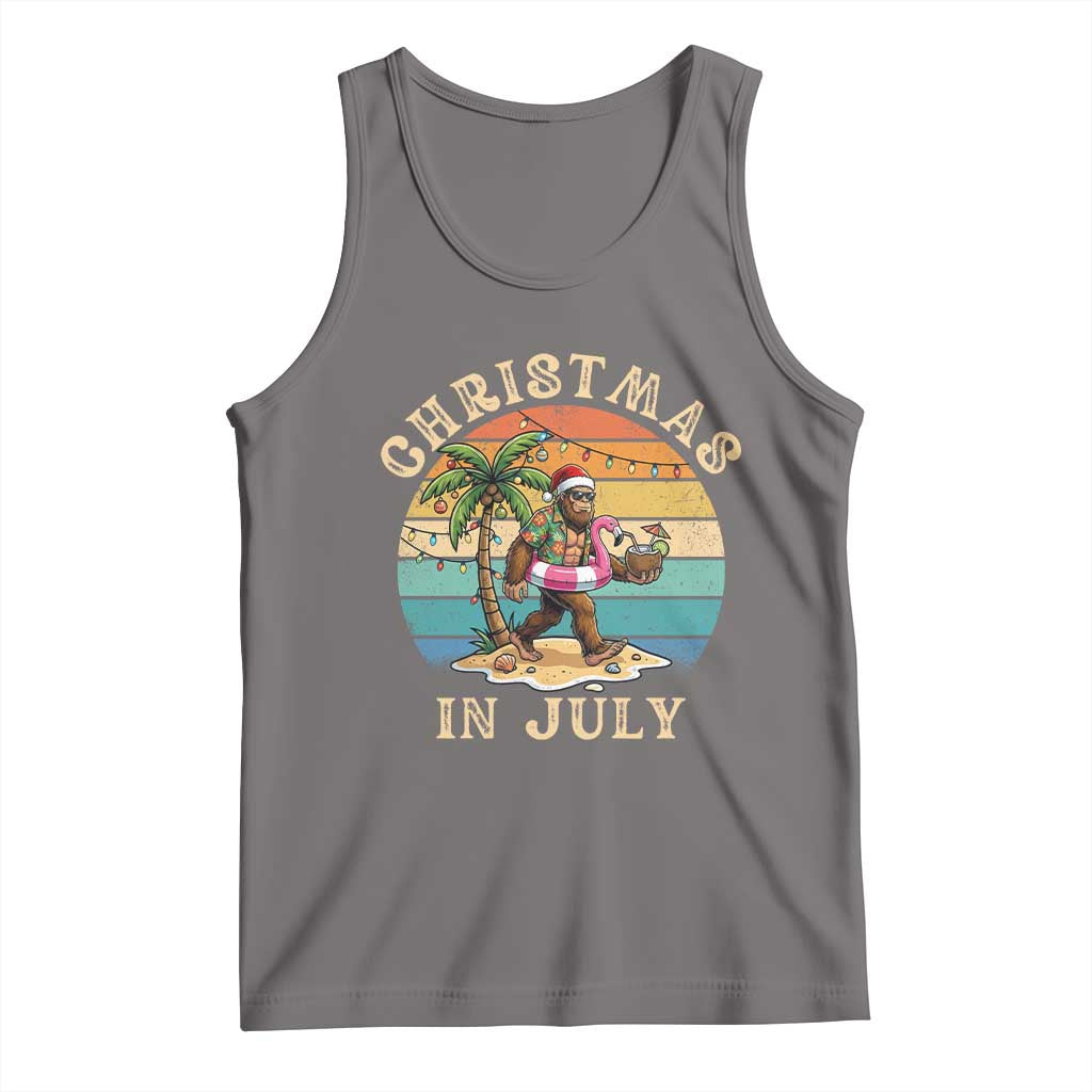 Funny Bigfoot Christmas In July Beach Vacation Tank Top TS14 Deep Heather Print Your Wear